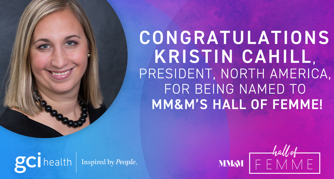 Graphic congratulating Kristin Cahill on MMM Hall of Femme