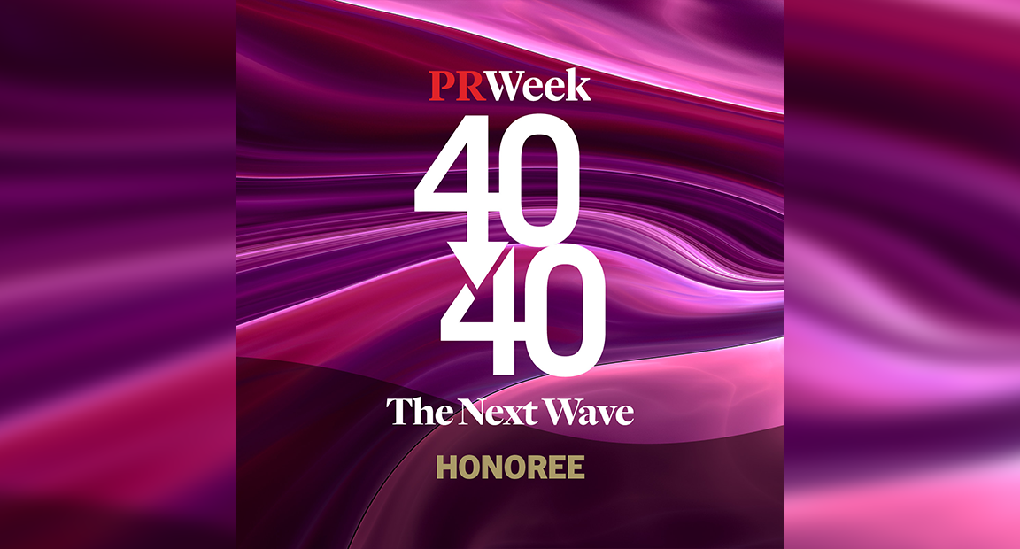PRWeek 40 Under 40 badge